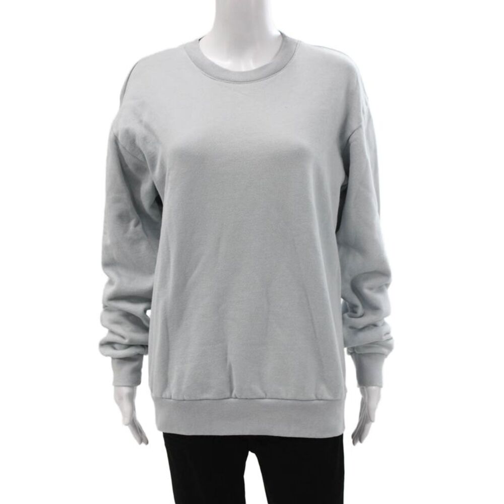 Morgan Stewart Sport Women Pullover Sweatshirt Gray Cotton Blend Size XS